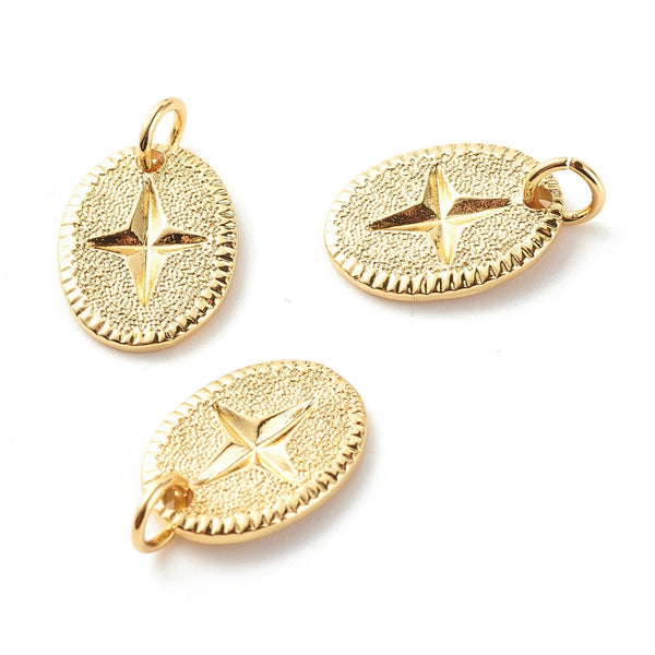 Estrella, Brass Enchapado 18k, Charm y Pendant