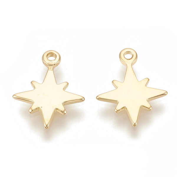 Estrella, Brass Enchapado 18k, Charm y Pendant