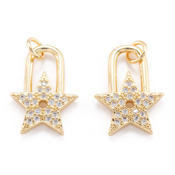 Estrella, Brass Enchapado 18k, Charm y Pendant