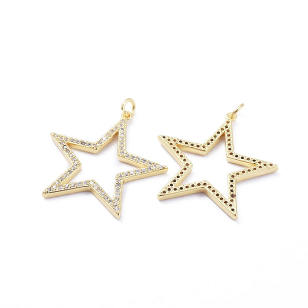 Estrella, Brass Enchapado 18k, Charm y Pendant