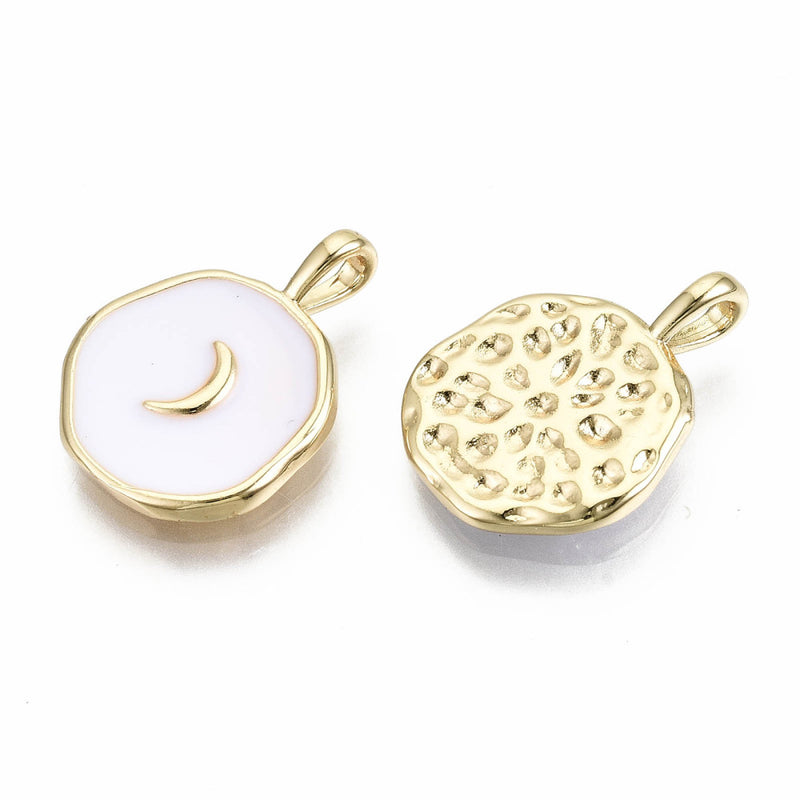 Luna, Brass, Enchapado 18k, Charm y Pendant