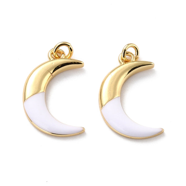 Luna, Brass, Enchapado 18k, Charm y Pendant