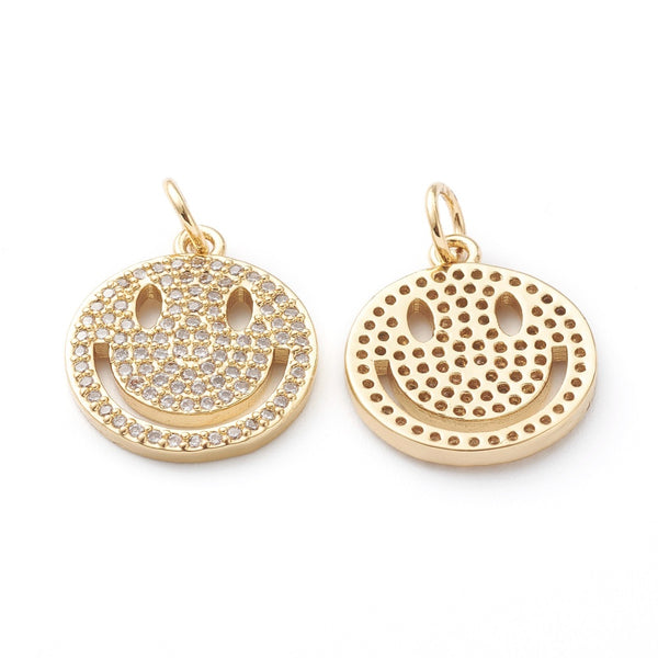 Smile, Carita Feliz, Enchapado 18k, Charm y Pendant