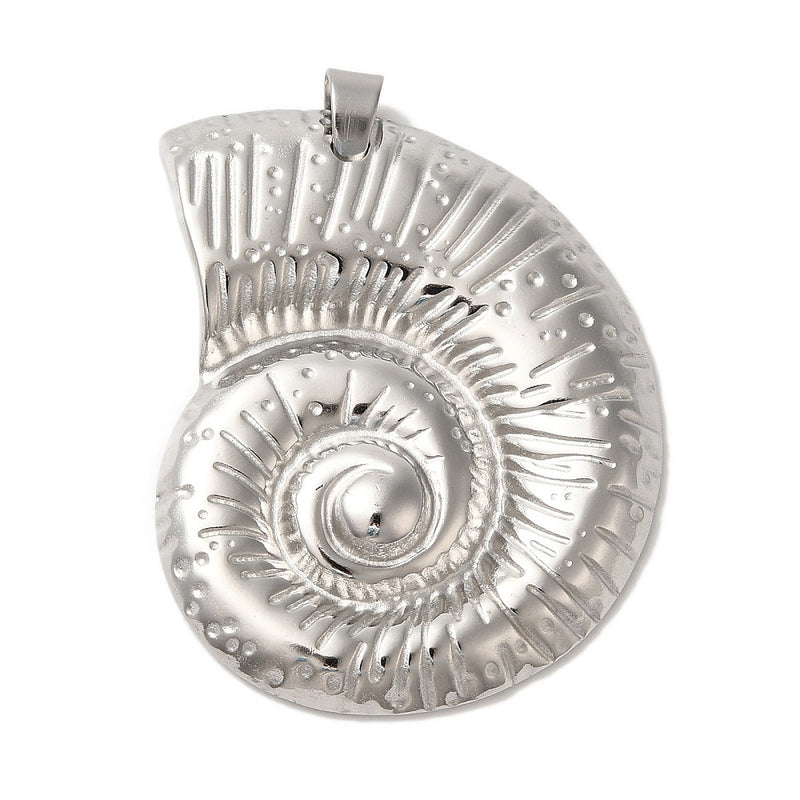 Caracol, Stainless Steel, Charm