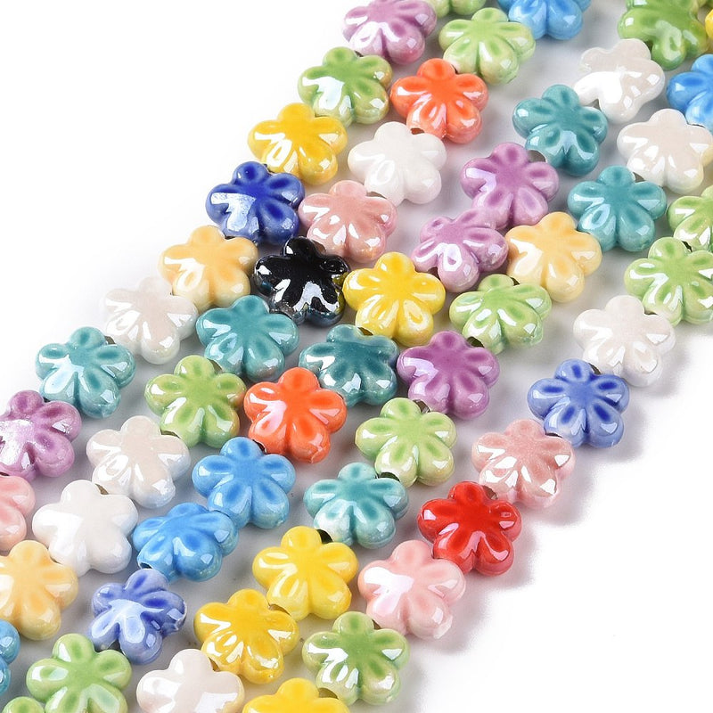 Flor, Porcelana, 11x11mm, Beads