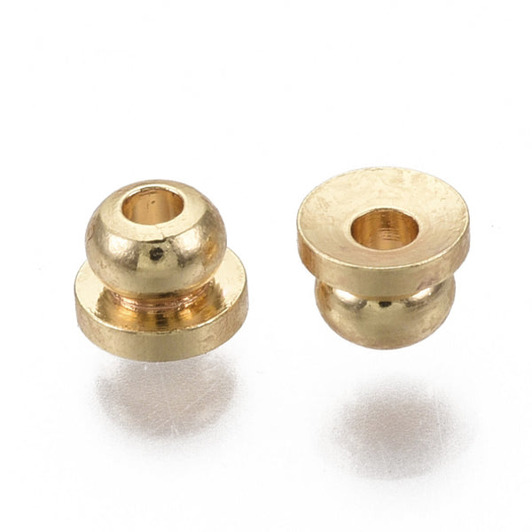 Bead Caps, 4mm, Brass, Enchapado 18k