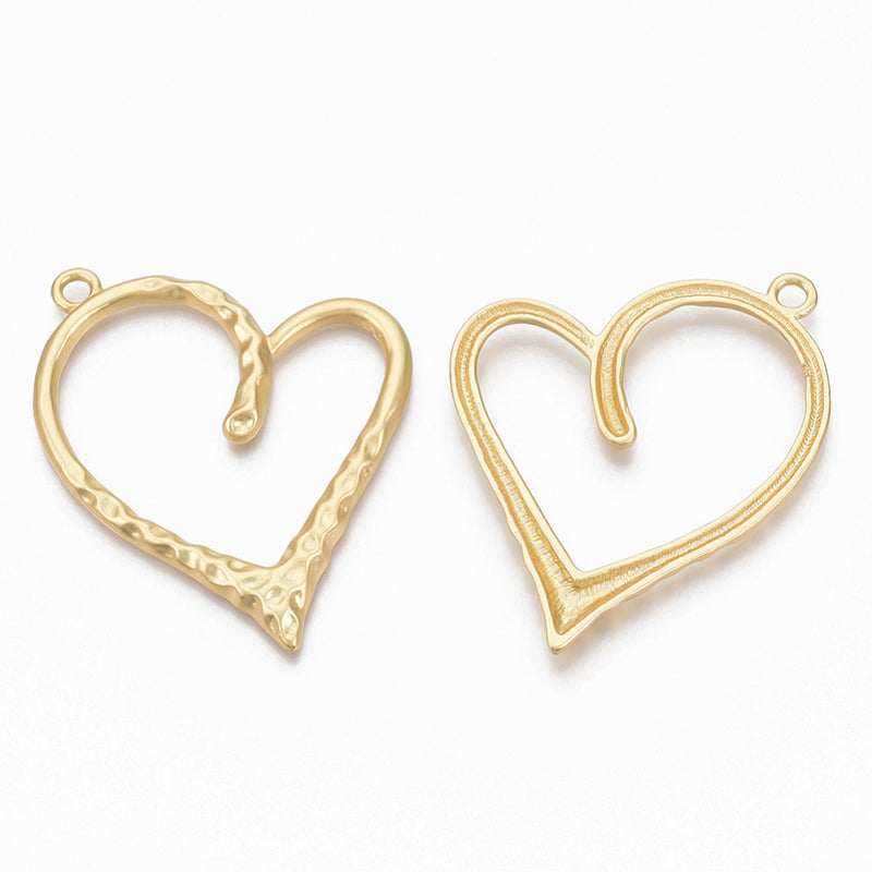 Corazón, Alloy, Enchapado 14k, Charm y Pendant