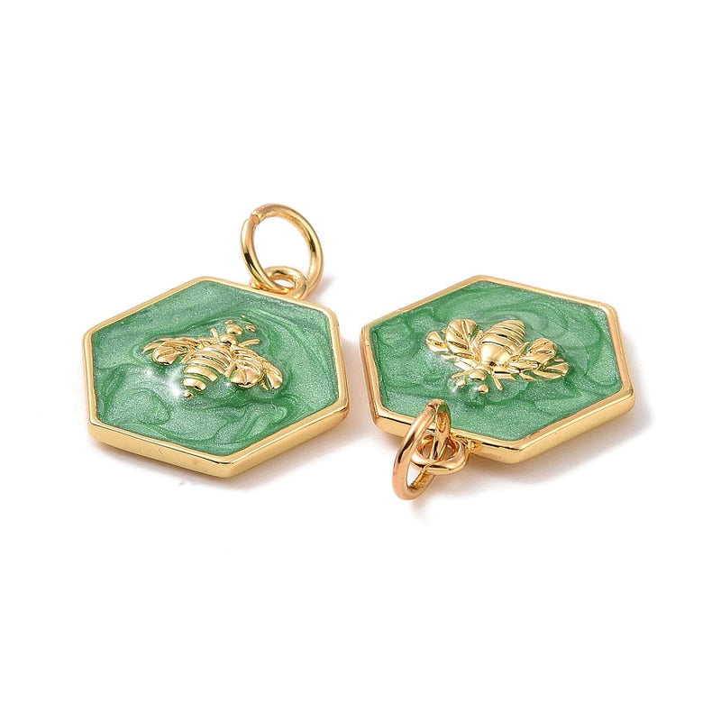 Abeja, Enchapado 18k, Enamel, Charm