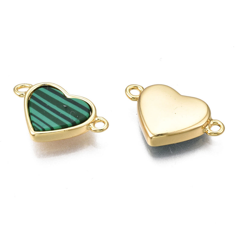 Corazón, Piedra, Enchapado 18k, Conector