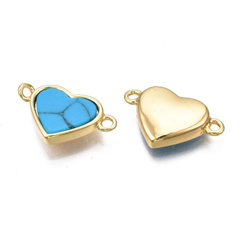 Corazón, Piedra, Enchapado 18k, Conector