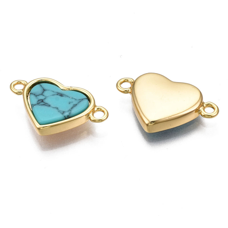 Corazón, Piedra, Enchapado 18k, Conector