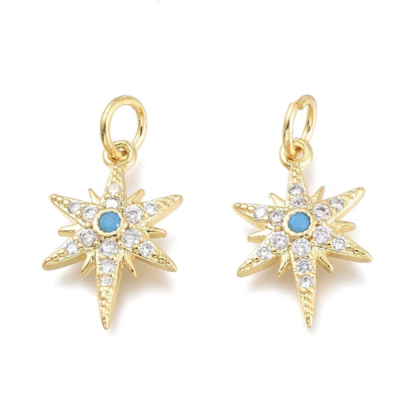 Estrella, Enchapado 18k, Rhinestone, Charm