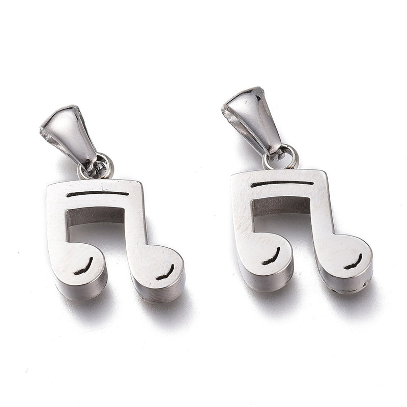 Nota Musical, Stainless Steel, Pendant