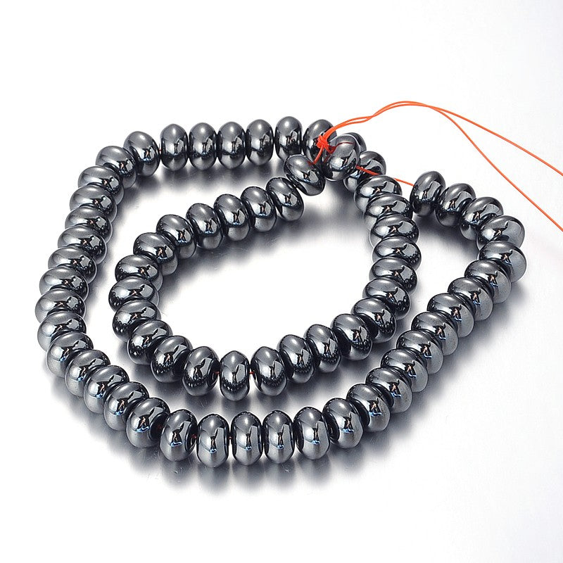 Rondelle, Hematite, 10mm, Beads