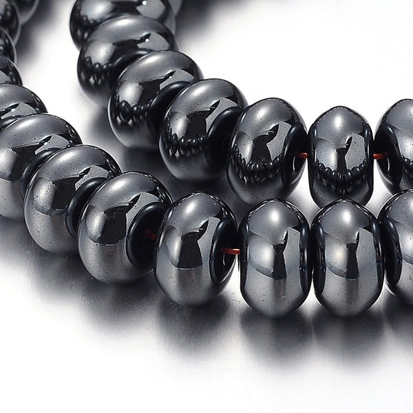 Rondelle, Hematite, 10mm, Beads