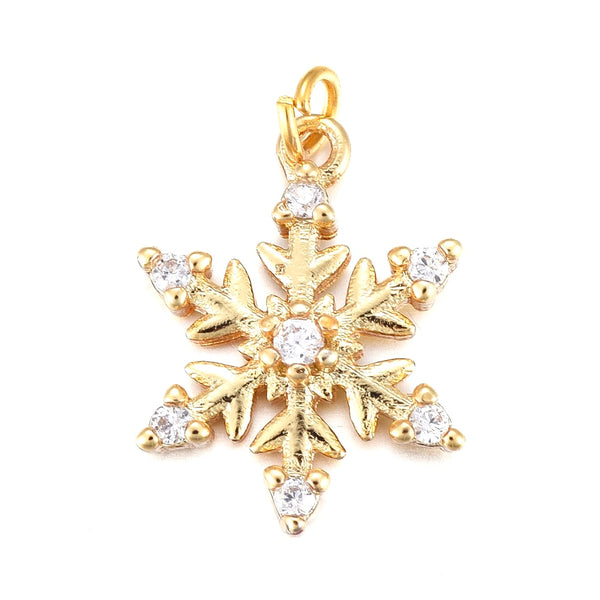 Copo de Nieve, Snowflakes, Enchapado 18k, Charm, Pendant