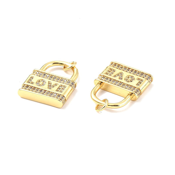 Candado, Love, Enchapado 18k, Charm, Pendant