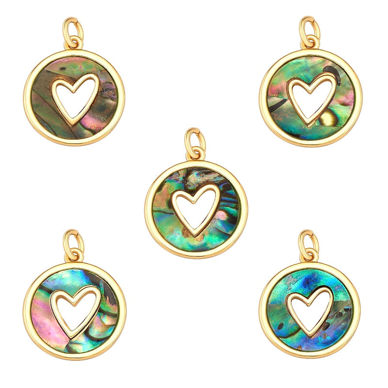 Corazón, Enchapado 18k, Caracol, Charm, Pendant