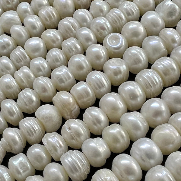 Perlas de Hueco Grande/Ancho, Agua Dulce, 7x7mm, Beads
