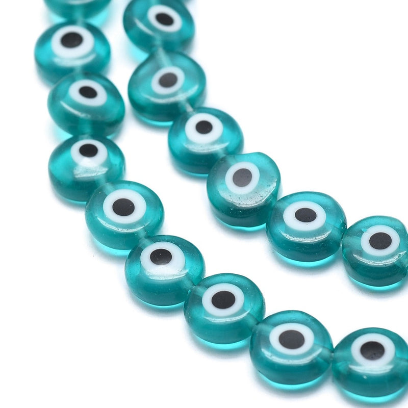 Ojo, Bead Flat, Evil Eye, Cristal, 6mm