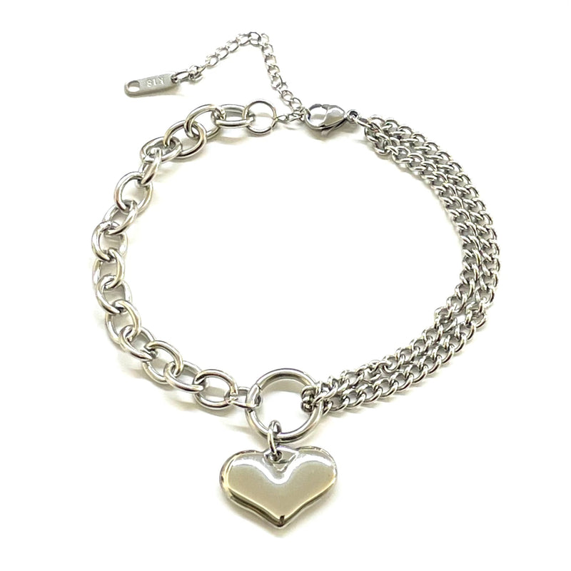 Pulsera con Corazón, Stainless Steel