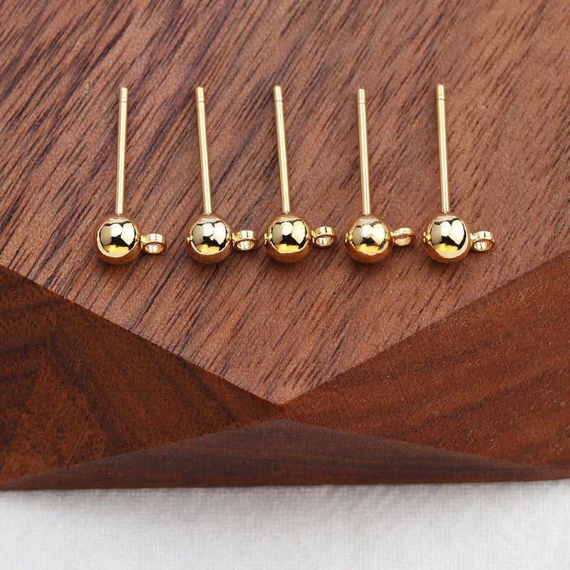 Pantalla, Ball Stud con Argolla, 3mm/4mm/6mm, Enchapado