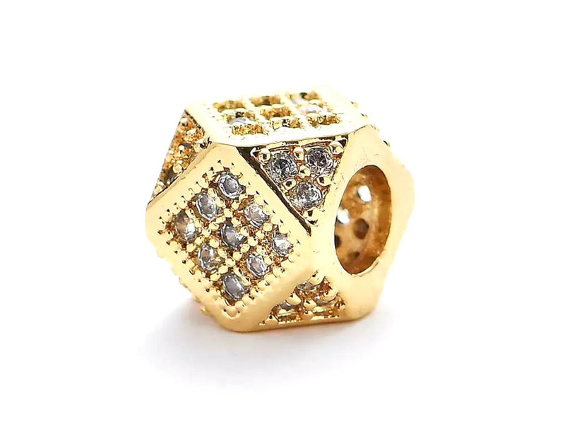 Cubo con Rhinestone, 7mm, Bead*