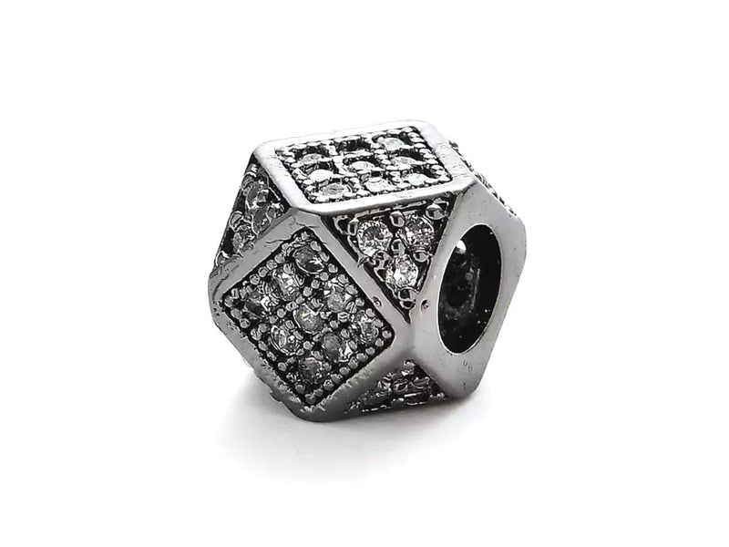 Cubo con Rhinestone, 7mm, Bead*