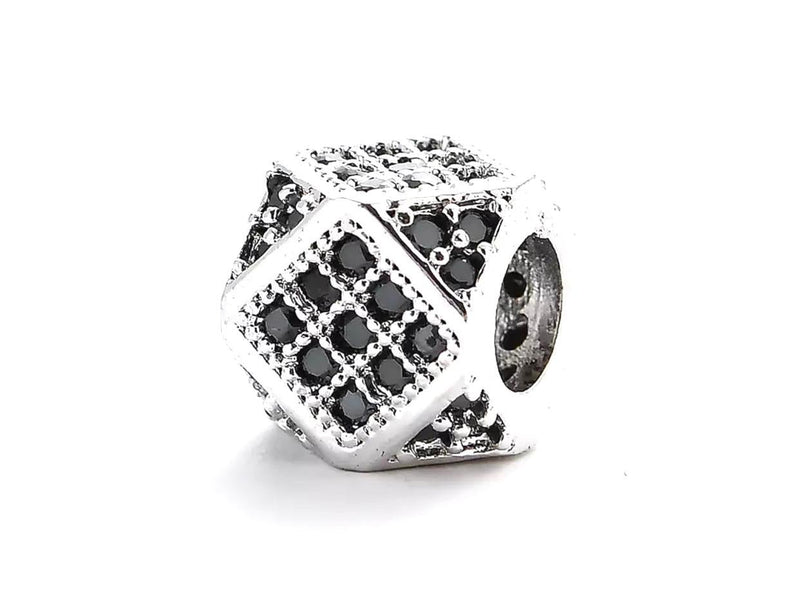 Cubo con Rhinestone, 7mm, Bead*