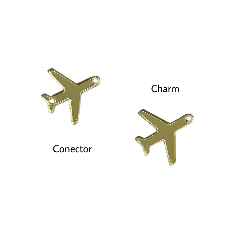 Avión, Acrílico, Charm, Conector