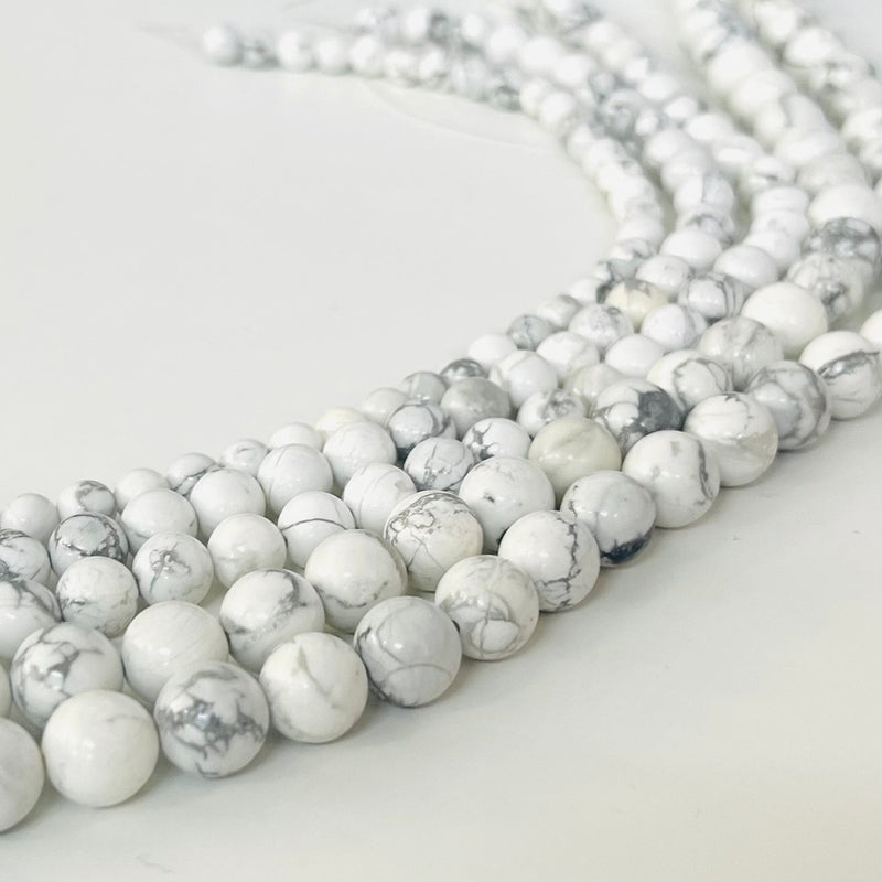 Howlite, Piedra, 6mm/8mm/10mm, Beads