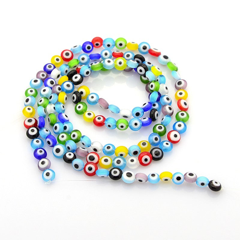 Ojo, Bead Flat, Evil Eye, Cristal, 6mm