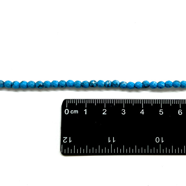 Piedra Turquesa Facetada, Beads, 4mm