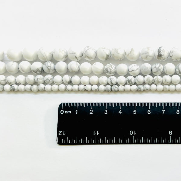 Howlite Matte, Piedra, 4mm/6mm/8mm/10mm, Beads