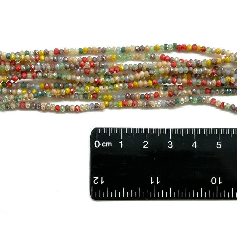 Cristal Rondelle Facetado, 2mm, Beads