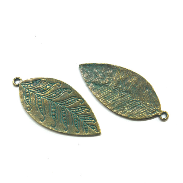 Hoja, Tibetano, Alloy, 60x28mm, Charm