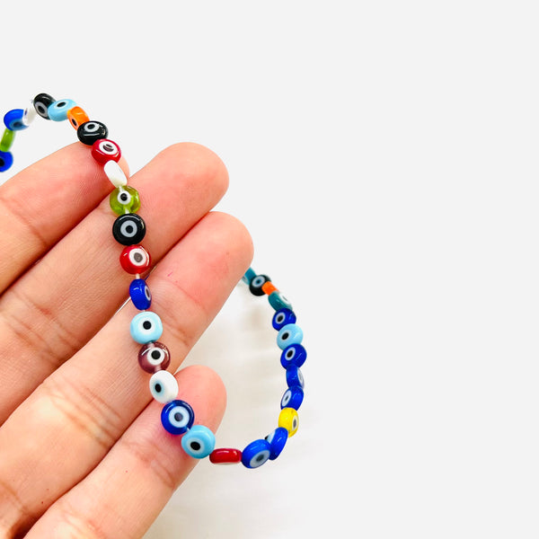 Ojo, Bead Flat, Evil Eye, Cristal, 6mm