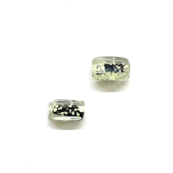 Beads Rectangular, Cristal LampWork, 15x8mm, Agujero: 1mm, 1 pieza