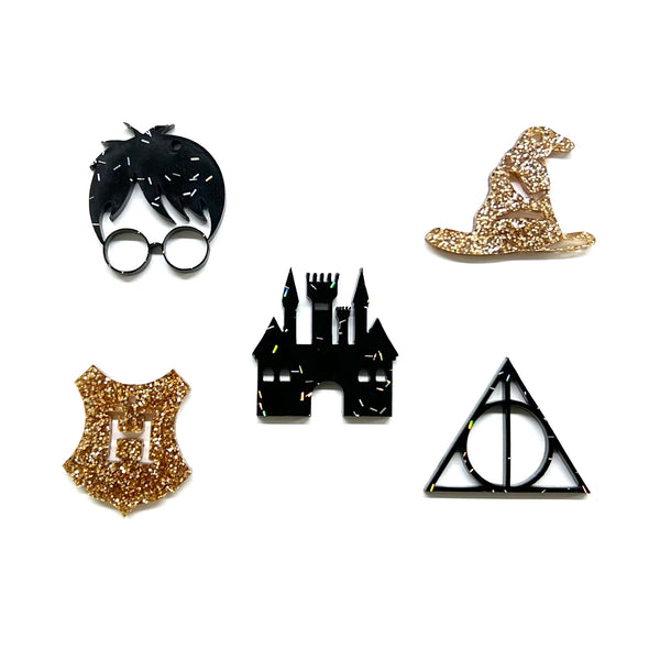 Castillo, Horrocrux, Potter, Escudo, Sombrero, Acrílico, Charm, Conector