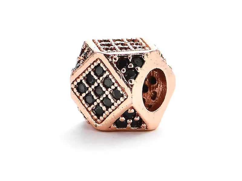 Cubo con Rhinestone, 7mm, Bead*