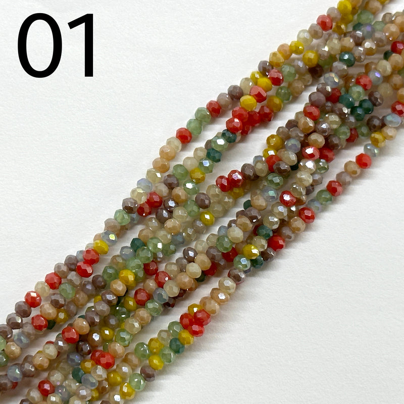 Cristal Rondelle Facetado, 2mm, Beads