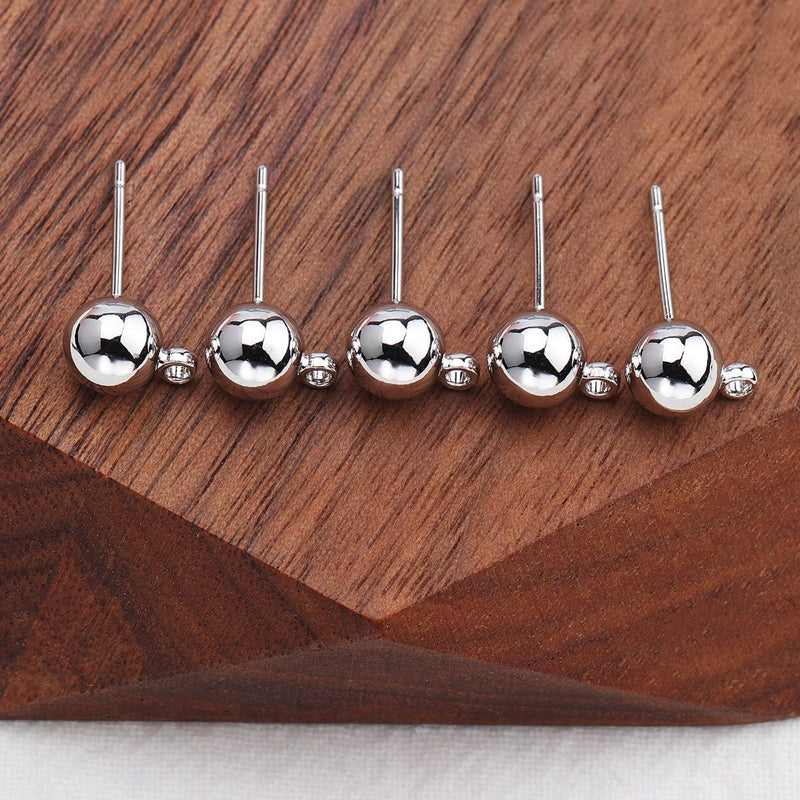 Pantalla, Ball Stud con Argolla, 3mm/4mm/6mm, Enchapado