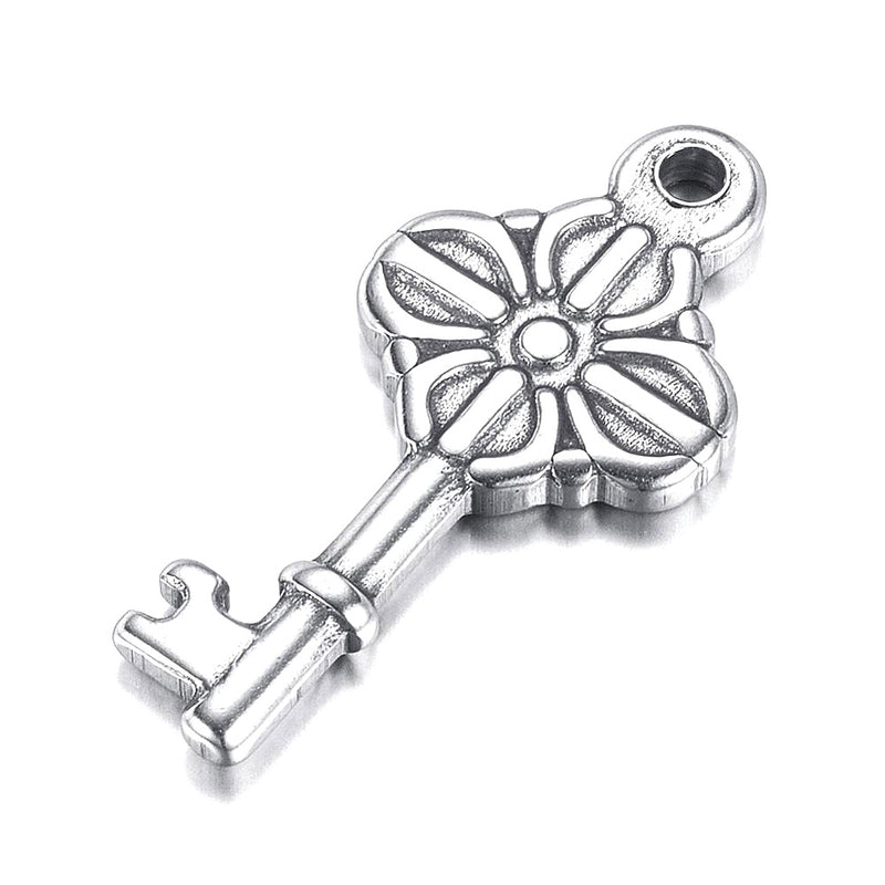 Llave, Stainless Steel, Charm