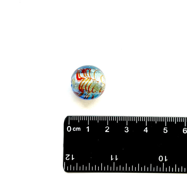 Beads Redondo, Cristal LampWork, 17x17mm, Agujero: 1.5mm, 1 pieza