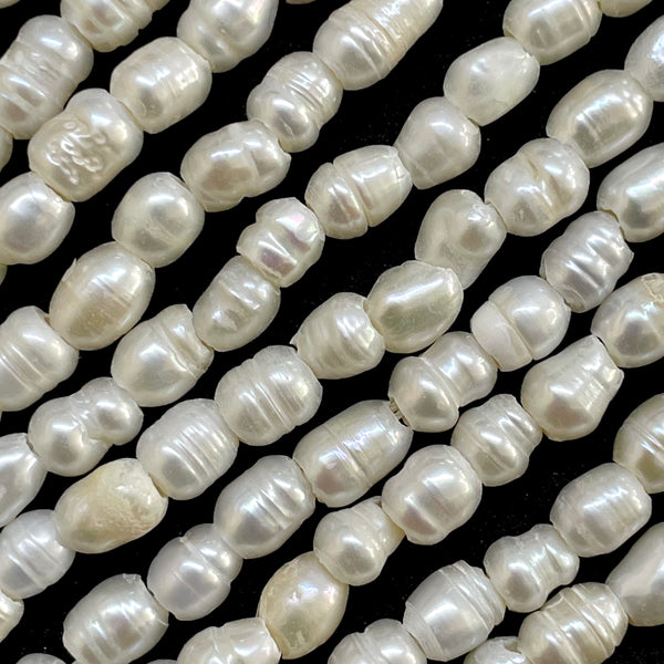 Perlas de Hueco Grande/Ancho, Agua Dulce, 4x5mm, Beads