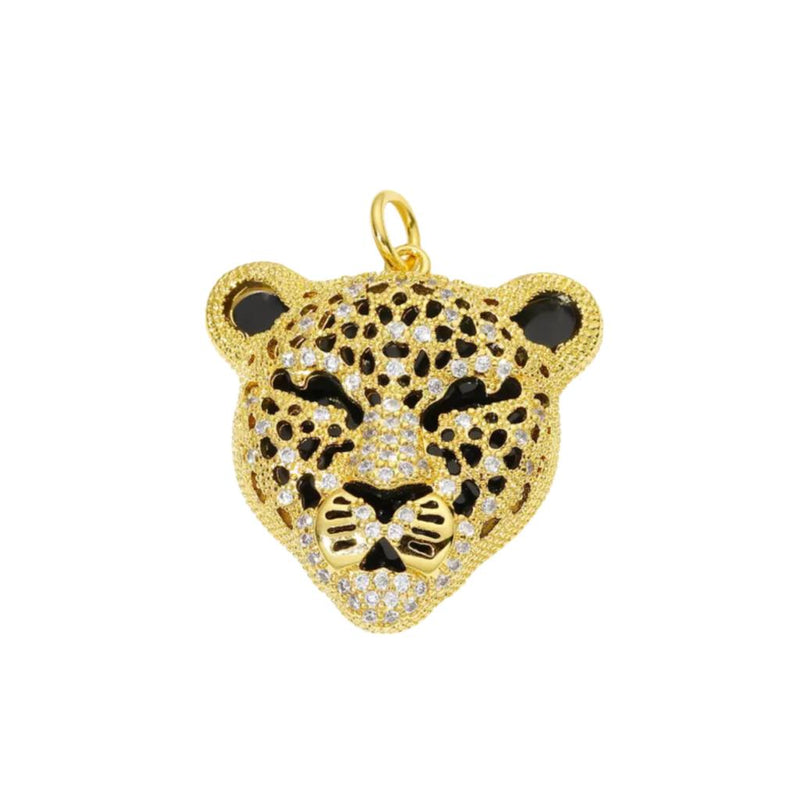 Tigre, Enchapado 18k, Rhinestone, Charm, Pendant