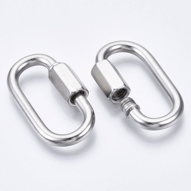 Oval, Screw Lock, Stainless Steel