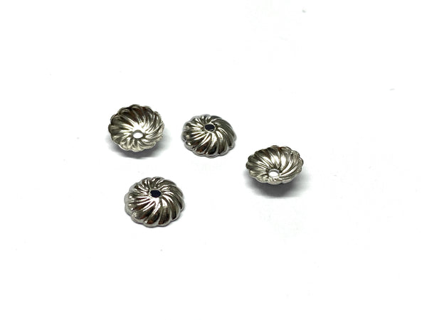 Bead Caps, 6mm, Stainless Steel