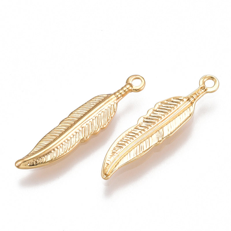 Pluma, Enchapado 18k, Charm