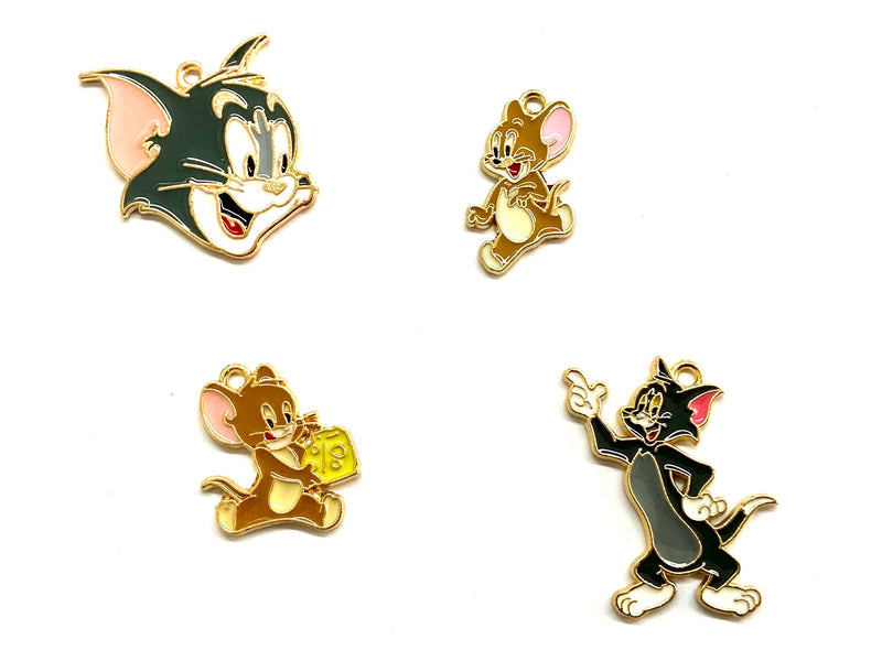 Gato, Ratón, Enamel, Charm